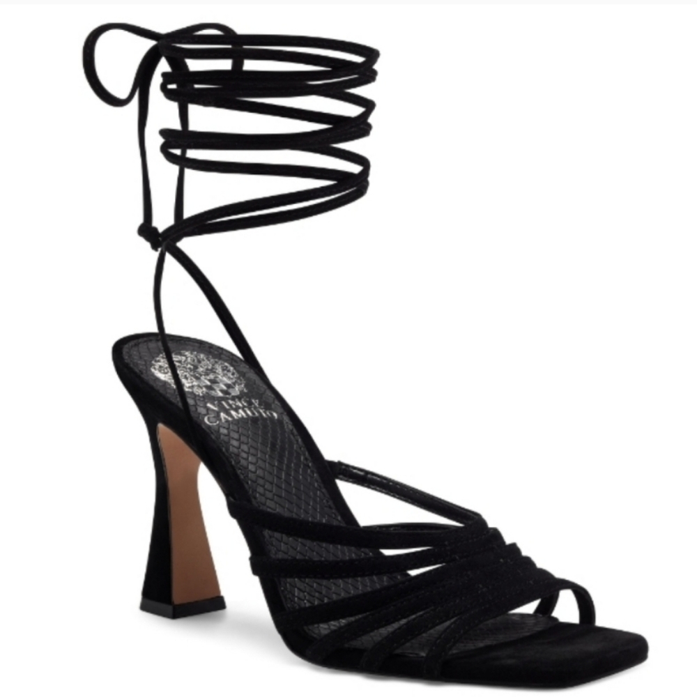 Vince Camuto Roselian Tie Up Sandal Black -5 - Picture 1 of 7